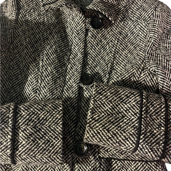 ** ESPRIT Vintage Black and White Wool Coat - Picture 6 of 11